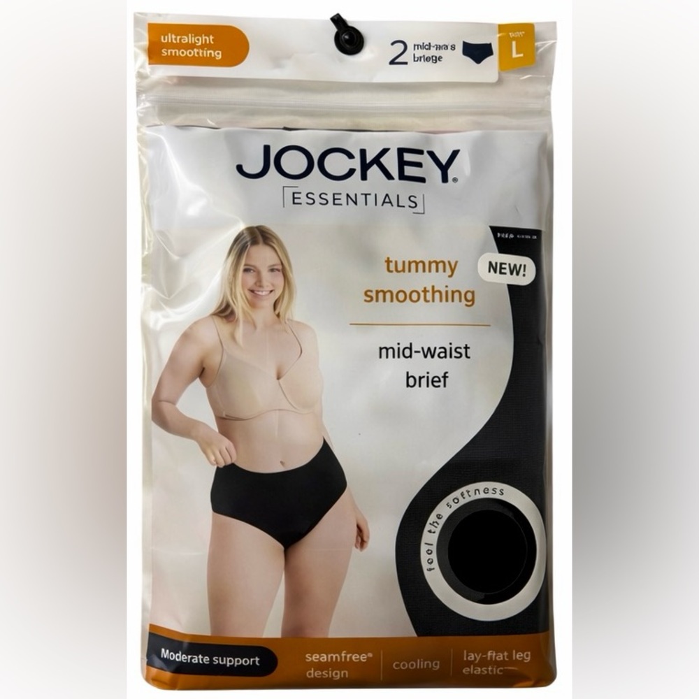NTW Jockey Essentials Black‎ Mid-Waist Briefs Classic Shapewear